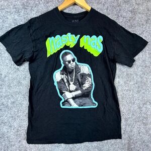 Nasty Nas T-Shirt Mens Medium Black Cotton Graphic‎ Print Casual Hip-Hop Rap